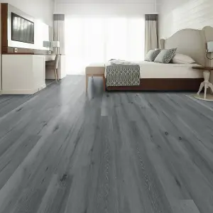 Set of 7 Grey Wood Effect Self Adhesive Vinyl Plank PVC Flooring Waterproof Covering 1m²