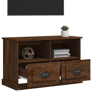 vidaXL TV Cabinet Brown Oak 80x35x50 cm Engineered Wood