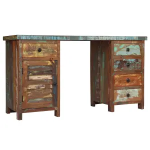 Berkfield Pedestal Desk Solid Reclaimed Wood 140x50x77 cm