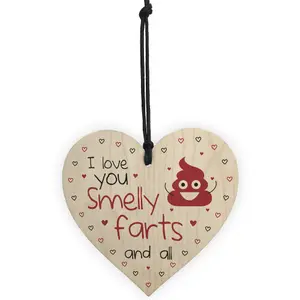 Novelty Joke Rude Anniversary Valentines Day Gift For Him Her Wood Heart Humour Gift