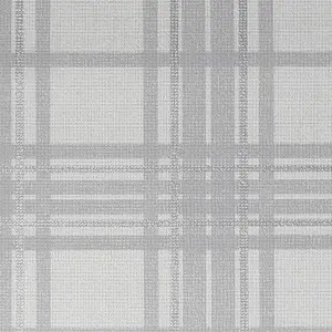 Superfresco Easy Silver Country Tartan Checkered Wallpaper