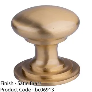 Victorian Tiered Door Knob - 50mm Satin Brass Cabinet Pull Handle Round Rose