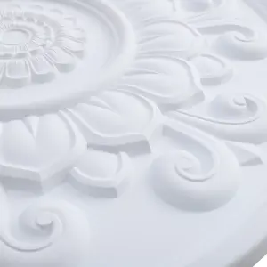 White 85cm Dia Ceiling Rose Ornate Polyurethane Ceiling Medallion