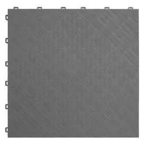 Sealey Polypropylene Floor Tile 400 x 400mm - Grey Treadplate - Pack of 9 FT3G