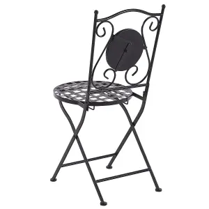 Set of 2 Garden Chairs CARIATI Metal Black