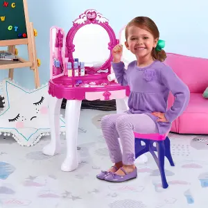 GLAMOUR MIRROR GIRLS VANITY DRESSING TABLE PLAY SET FUN TOY LIGHT CHRISTMAS GIFT