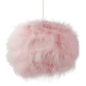 Modern and Distinctive Small Real Pink Feather Decorated Pendant Light Shade