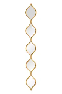 MirrorOutlet The Quinque Gold Metal Framed Tear Drop Garden Wall Mirror 124CM X 15CM)