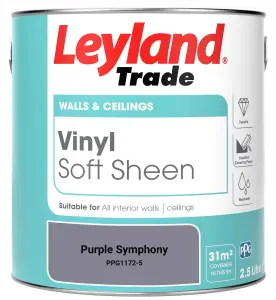 Leyland Trade Vinyl Soft Sheen Walls & Ceilings Emulsion Paint Purple Symphony (PPG1172-5) - 2.5L