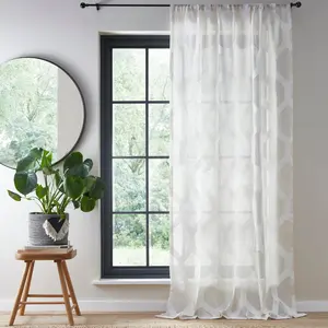 Polyester Semi Sheer Rod Pocket Curtain Panel 228 W x 140 D cm