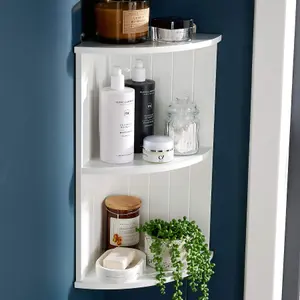 Home Source Bathroom Kitchen Corner Storage Shelf - White