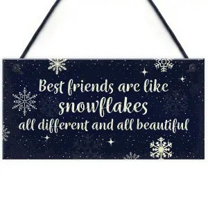 Red Ocean BEST FRIEND Ornament Friend Christmas Gift Hanging Plaque Friendship Women Girls Sign Keepsake