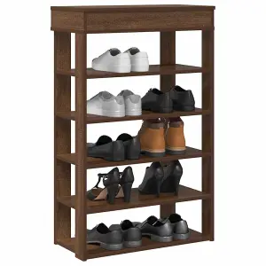 Berkfield Shoe Rack Brown Oak 60x30x98 cm Engineered Wood