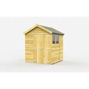 DIY Sheds 7x6 Apex Shed - Double Door With Windows