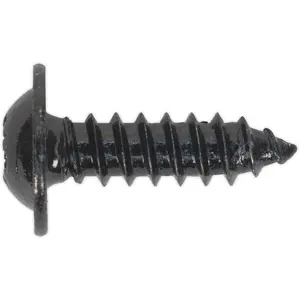 Bulk Pack of 100 Self Tapping Black Screws with Flanged Pozi Head - 4.8 x 16mm Fixings