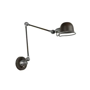 Lucide Honore Industrial Adjustable Arm Wall Light - 1xE14 - Rust Brown