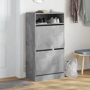 Berkfield Shoe Cabinet Concrete Grey 60x34x116 cm Engineered Wood