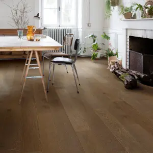 Cadenza Sepia Oak Real wood top layer flooring Sample, (W)145mm