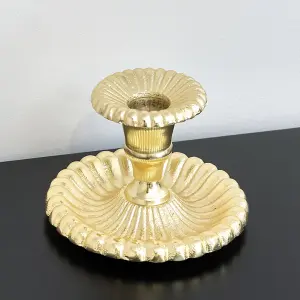 Melody Maison Ornate Vintage Gold Chamber Candlestick Holder