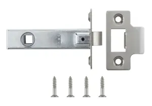 Satin Nickel effect Metal Tubular Mortice latch (L)80mm