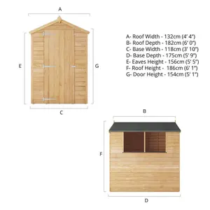 Mercia 6 x 4ft Overlap Apex Shed Yes