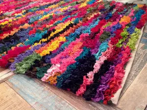 ZINDA Fluffy Rug Multicolour Boho Chic / 60 cm x 90 cm