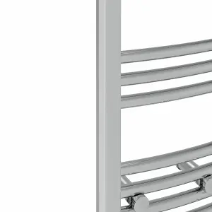 Rinse Bathrooms Electric Heated Towel Rail Curved Chrome Bathroom Towel Radiator 600x300mm - 200W