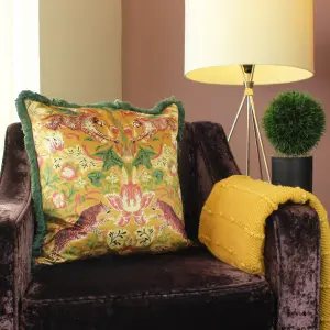 Paoletti Bexley Tropical Fringed Polyester Filled Cushion