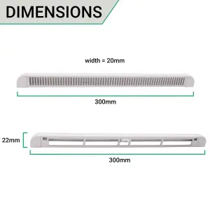 EAI Trickle Window Slot Vent Easy Fitting Inside & Out  - 300mm - 2328mm²EA - White