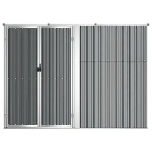 Berkfield Garden Tool Shed Grey 225x89x161 cm Galvanised Steel