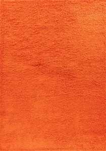 Serdim Rugs Plain Living Room Shaggy Area Rugs Orange 60x110 cm