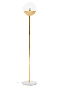 Interiors by Premier Revive Gold Finish Metal Floor Lamp with White Marble Base