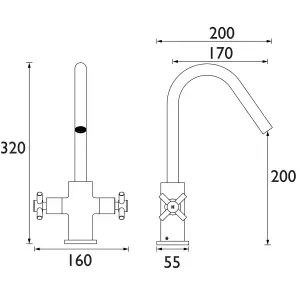 Bristan Pecan Chrome effect Kitchen Mixer Tap