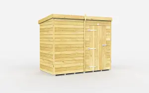 7 x 4 Feet Pent Shed - Single Door Without Windows - Wood - L118 x W214 x H201 cm