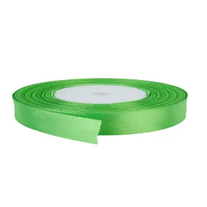 10mm Green Double Sided Satin Polyester Ribbon Roll, 25 metres