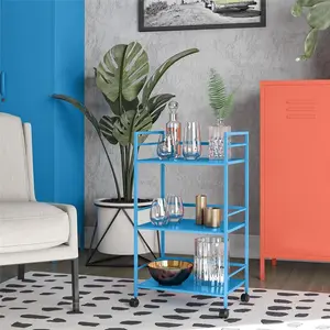 Metal Bar Cart Blue