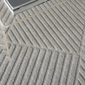 Ligth Grey Outdoor Rug, Optical/ (3D) Abstract Stain-Resistant Rug For Patio Decks, Modern Outdoor Area Rug-239cm X 300cm