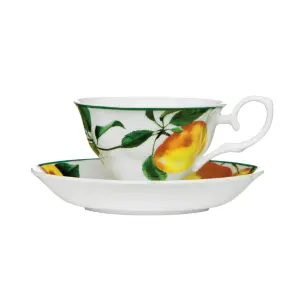 Apple Orchard Cup And Saucer, Durable Bone China