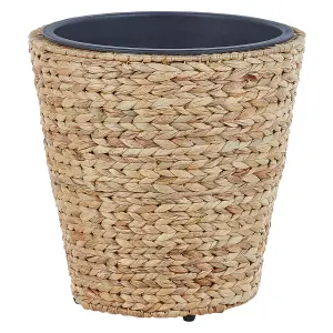 Set of 3 Plant Pots PLAKA Wicker Natural