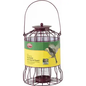 Ambador Wild Birds Nut Feeder With Squirrel Guard Burgundy (One Size)