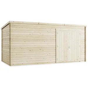 BillyOh Pro Pent Log Cabin Wooden Shed - W4.5m x D2.0m (15 x 7ft) - 28mm Thickness