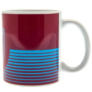 West Ham United FC Lines Mug Maroon/White/Blue (One Size)