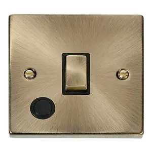 Antique Brass 1 Gang 20A Ingot DP Switch With Flex - Black Trim - SE Home