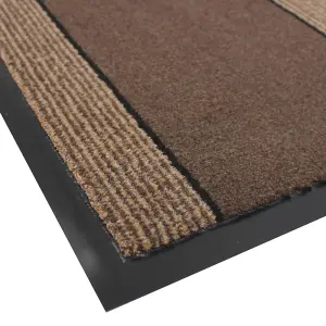 JVL Miracle Machine Washable Barrier Doormat 40x60cm Brown