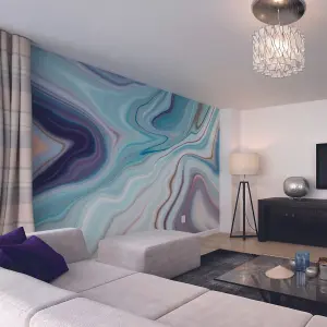 Origin Murals Marble Teal Matt Smooth Paste the Wall Mural 350cm wide x 280cm high