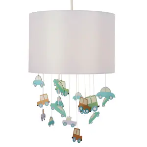 Litecraft Traffic Mobile Easy Fit Grey Glow Kids Lamp Shade