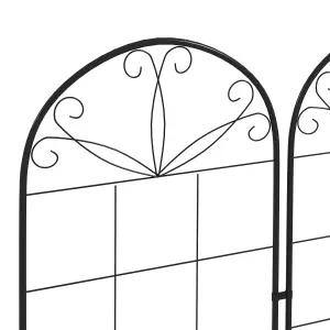 Outsunny Set of 2 Metal Trellis for Climbing Plants, Grid Design, 50 x 180cm