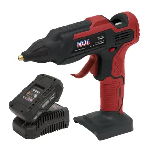 Sealey SV20 Series Cordless Glue Gun Kit 20V 2Ah Battery Red/Black CP20VGGKIT1