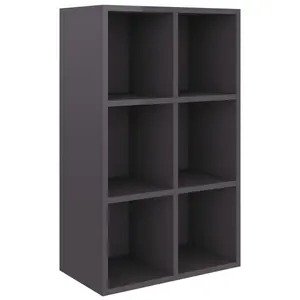 Gardinier Book Cabinet 66 x 30 x 98 cm Engineered Wood High Gloss Grey