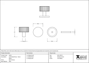 From The Anvil Satin Chrome Judd Cabinet Knob - 32mm (Plain)